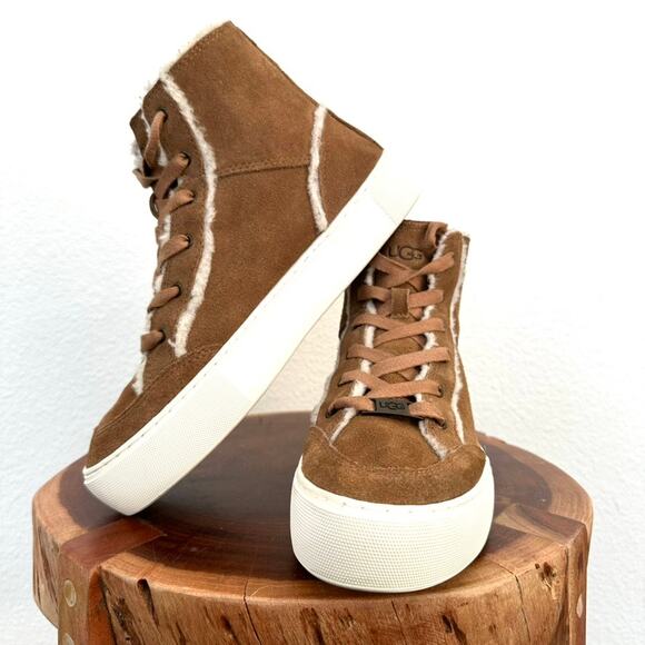 UGG High-Top Sneakers in Chestnut Suede, Size 7 - Excellent Condition - Picture 5 of 12